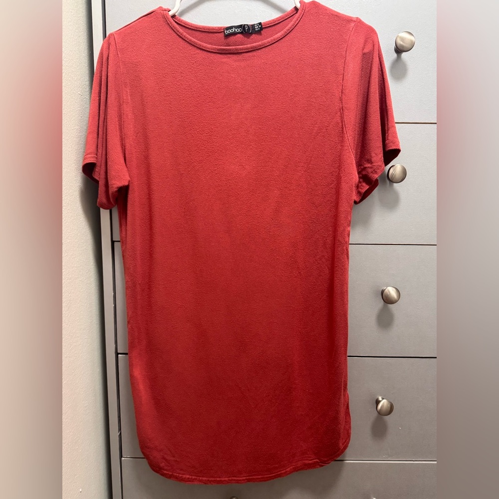 Boohoo Muted Tomato Short Sleeve Dress